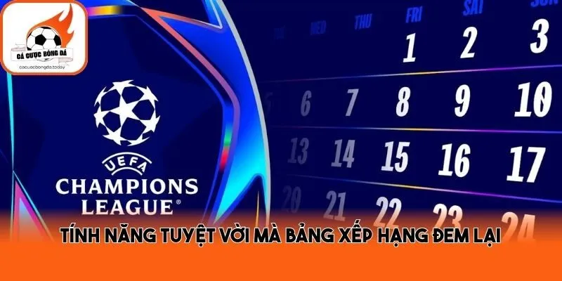 Tính năng tuyệt vời mà bảng xếp hạng đem lại